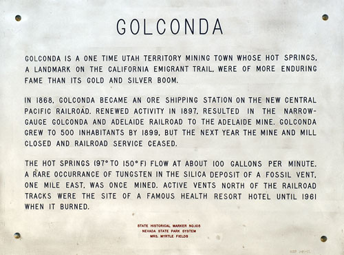Nevada Historical Marker 105: Golconda in Humboldt County