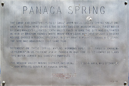 Nevada Historic Marker 160: Panaca Spring