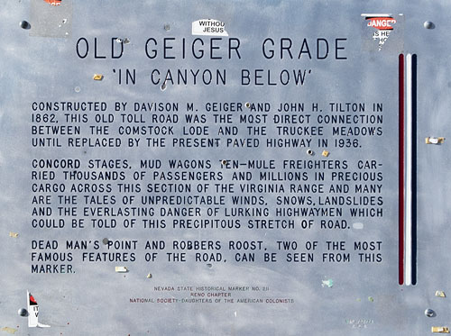 Nevada Historical Marker 211: Old Geiger Grade
