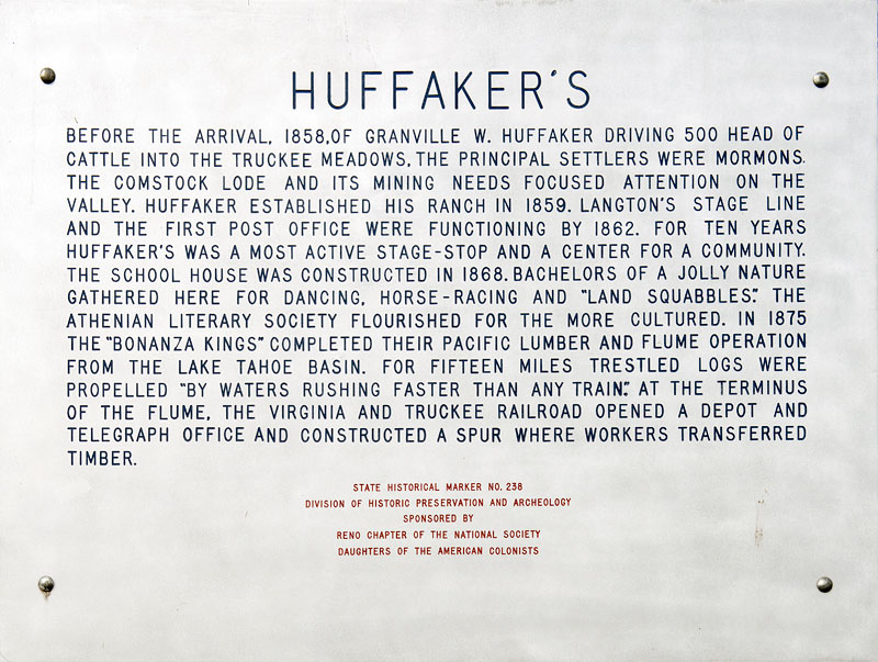 Nevada Historical Marker 238: Huffaker's in Reno