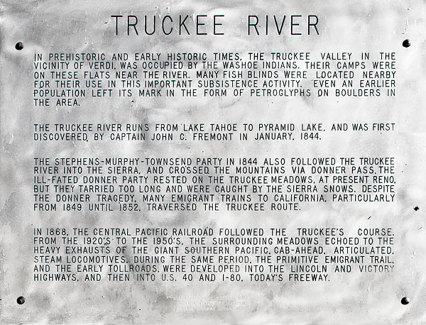 Nevada Historical Marker 62: Truckee River