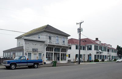 Breuer Building and Coquille River Life Boat Station in Bandon, Oregon