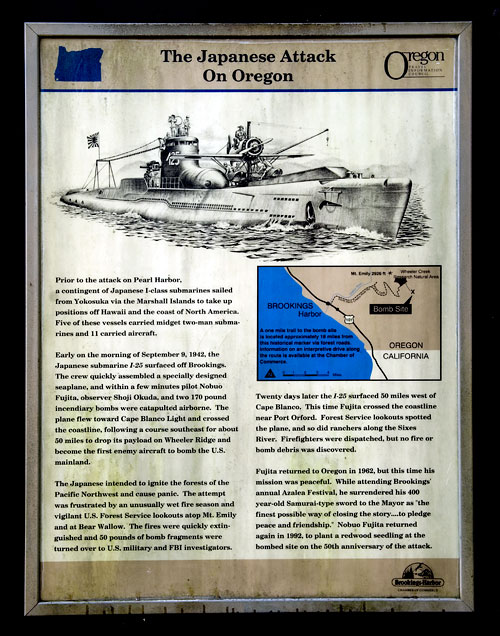 Oregon Historical Marker: Japanese Attack on Oregon