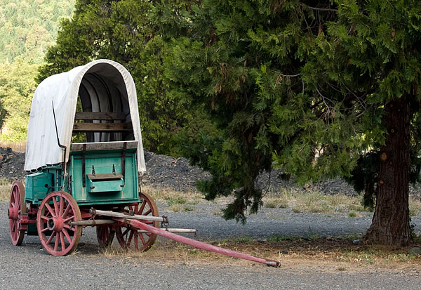 Covered Wagon at Applegate Trail Interpretive Center in Sunny Valley, Oregon
