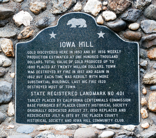 California Historical Landmark #401: Iowa Hill