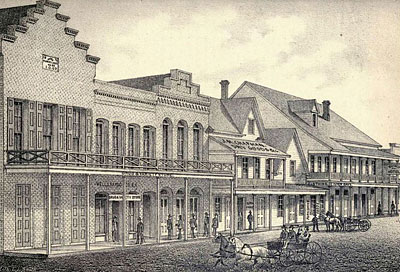 Undated Lithograph of Main Street in Quincy, California