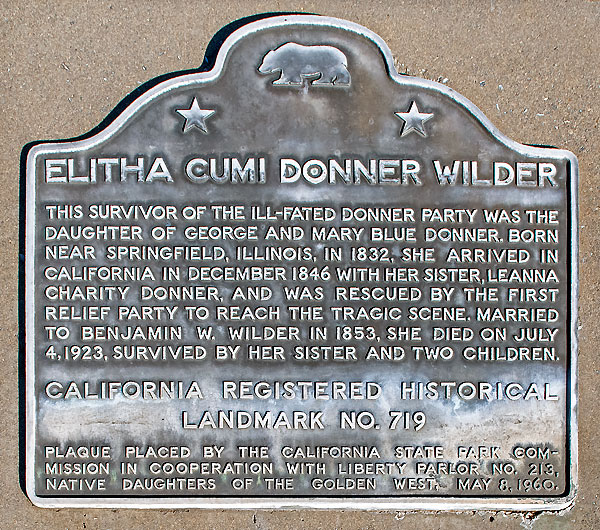 California Historical Landmark 719: Elitha Cumi Donner Wilder Grave