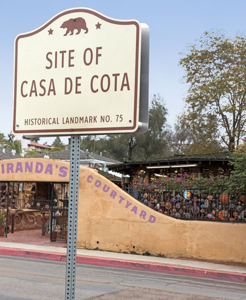California Historical Landmark 75: Site of Casa de Cota in San Diego, California