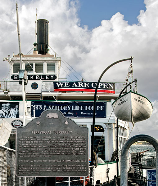 California Historical Landmark 1031: Ferryboat Berkeley in San Diego Harbor