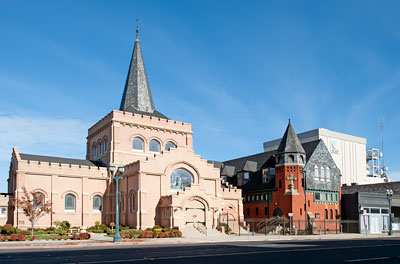 Saint John's Episcopal Church and Guild Hall in Stockton