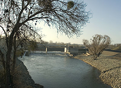 California Historical Landmark #163: Woods Ferry and Bridge Site