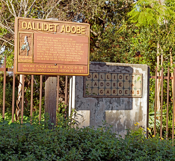California Historical Landmark 720: Dallidet Adobe in San Luis Obispo