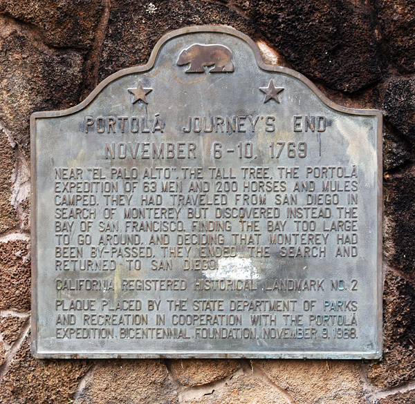 California Historical Landmark #2: Portolá Camp on November 6-10, 1769