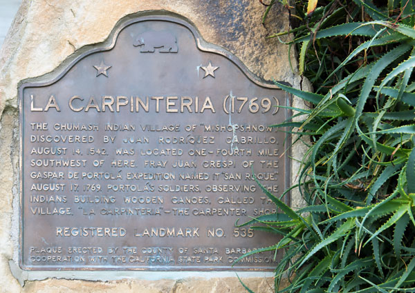 California Historical Landmark 535: La Carpinteria