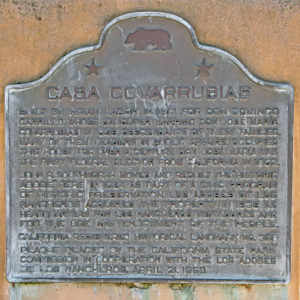 California Historical Landmark 308: Casa Covarrubias in Santa Barbara
