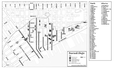 Map of Buried Ships in San Francisco