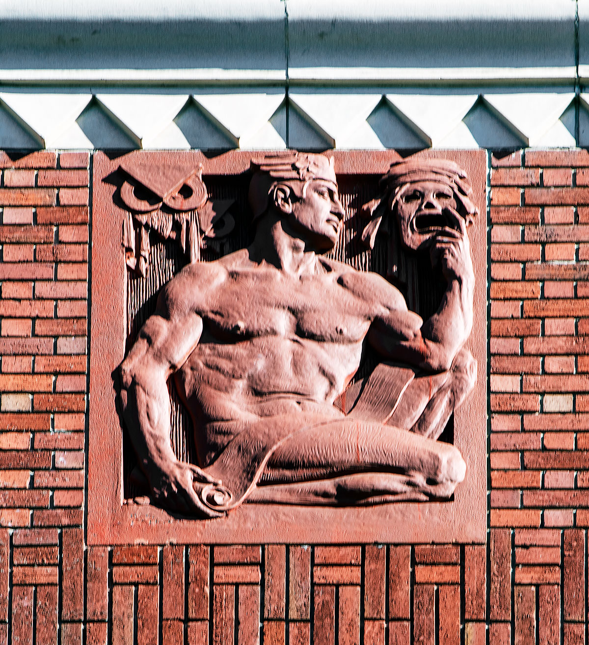 Terra cotta panel by Haig Patigian on Bohemian Club building