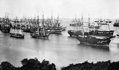 Abandoned Ships in Yerba Buena Cove c.1849