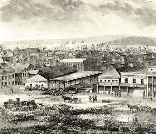 East Side of Portsmouth Plaza in 1850