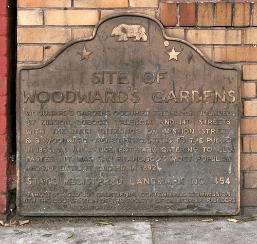 California Historical Landmark #454: Site of Woodwards Gardens