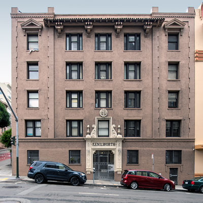 Kenilworth Apartments at 698 Bush Street in the Lower Nob Hill Apartment Hotel District