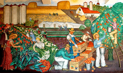 Coit Tower Mural: California Agricultural Industry by Gordon Longdon