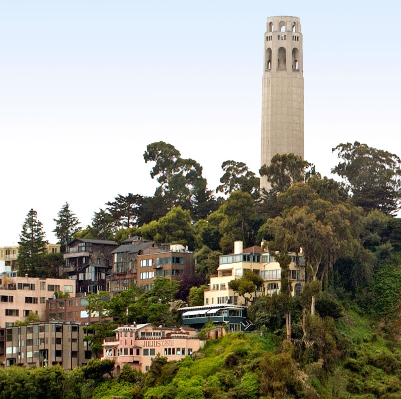 Julius' Castle and Coit Tower on Telegraph Hill