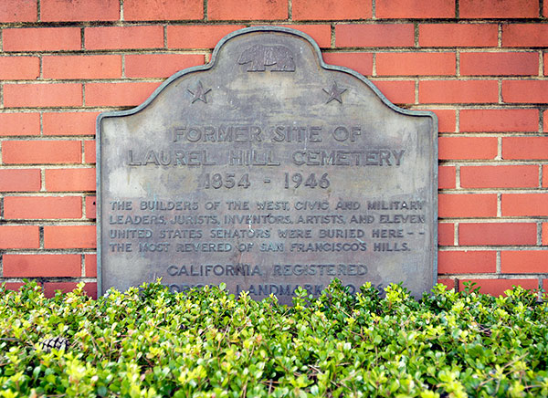 California Historical Landmark #760: Site of Laurel Hill Cemetery