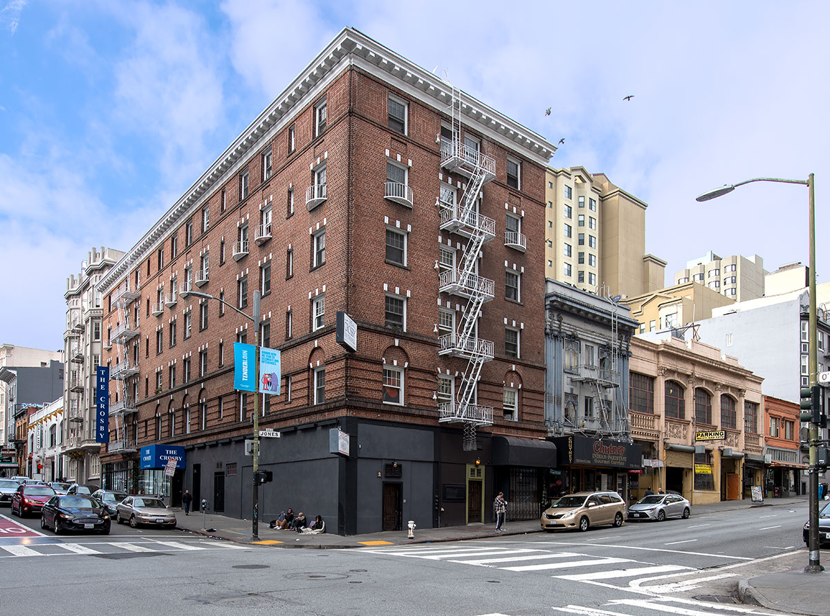 Intersection of O'Farrell and Jones Streets in the Uptown Tenderloin Historic District