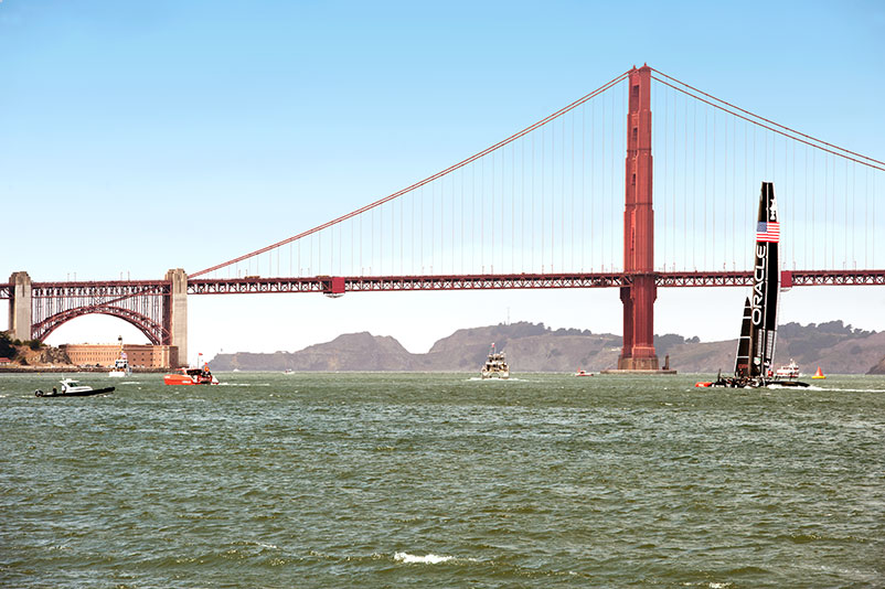 Golden Gate Bridge in Mist, San Francisco California Landmark