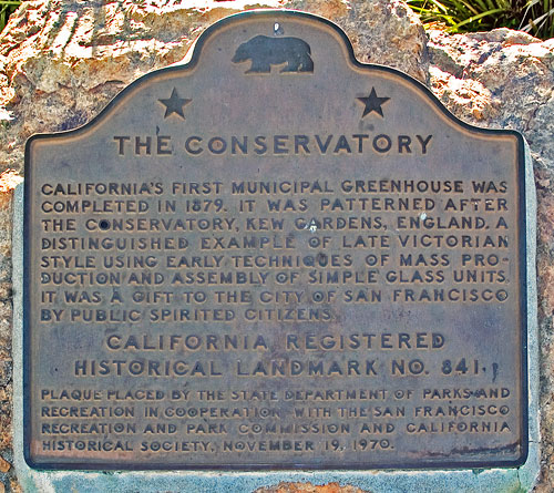 California Historical Landmark #841: Conservatory of Flowers