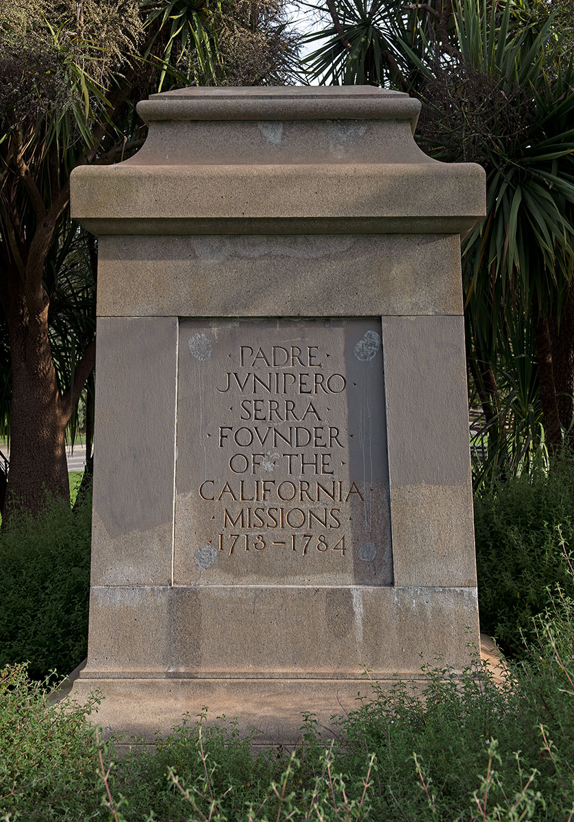 The Padre Junipero Serra Monument Base was designed by Edgar A. Mathews and built in 1907.