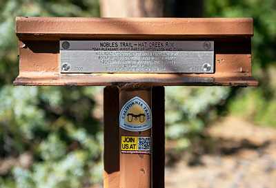 Nobles Trail Marker 39: Hat Creek Rim