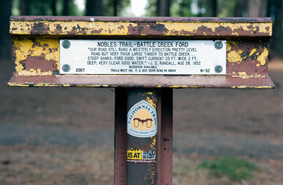 Nobles Trail Marker 52: Battle Creek Ford