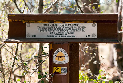 Nobles Trail Marker 56: Charley's Ranch