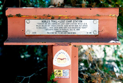 Nobles Trail Marker 44: Lost Camp Station
