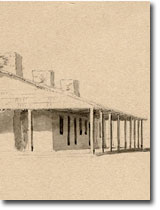 1850s Drawing of Reading Adobe in Shasta County, California