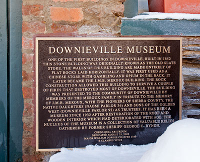 Historic Marker on Downieville Museum