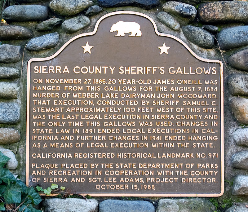 California Historical Landmark #971: Sierra County Sheriff