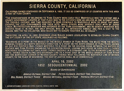 Historic Marker on Sierra County Courthouse