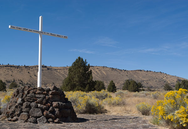 California Historical Landmark 110: Canby's Cross in Lava Beds National Monument, California