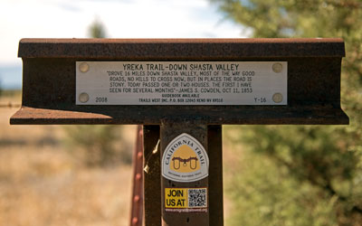 Yreka Trail Marker 16: Down Shasta Valley