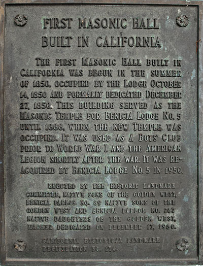 California Historical Landmark #174: First Masonic Hall in California