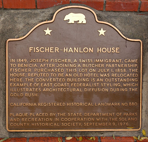 California Historical Landmark #880: Fischer-Hanlon House