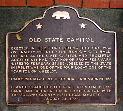 California Historical Landmark #153: Old State Capitol in Benicia ...