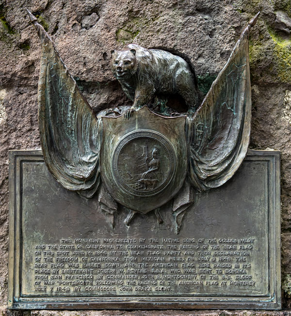 California Historical Landmark #7: Bear Flag Monument in Sonoma Plaza