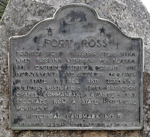 California Historical Landmark #5: Fort Ross
