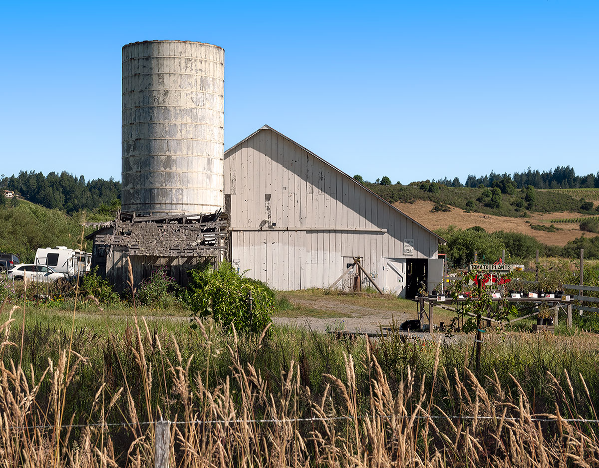 Barn and Silo on Bohemian Highway in Freestone