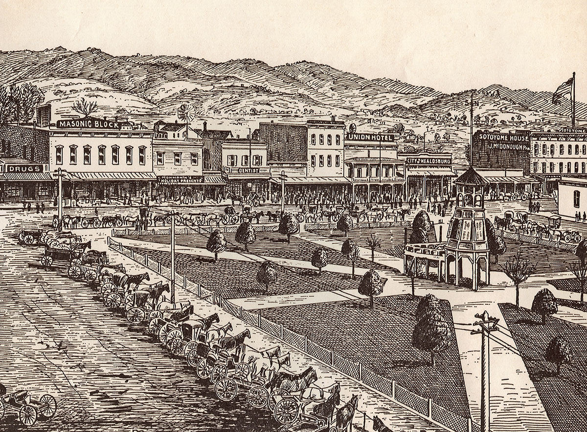 Healdsburg Plaza in 1892