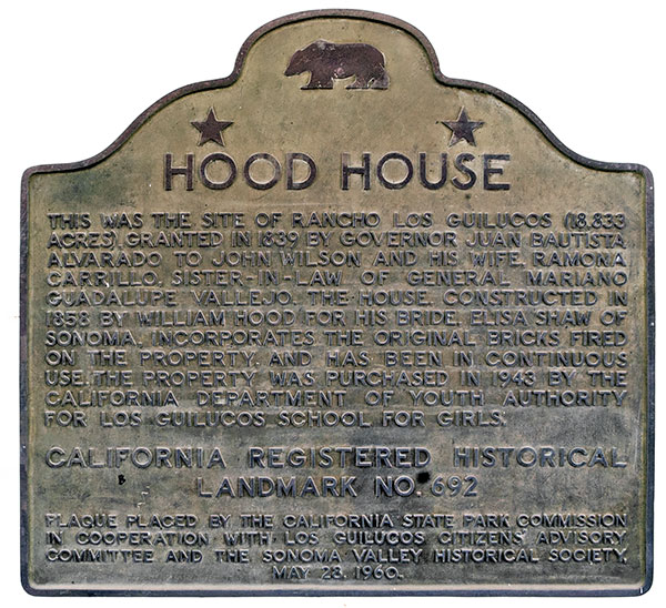 California Historical Landmark #692: Hood House in Santa Rosa